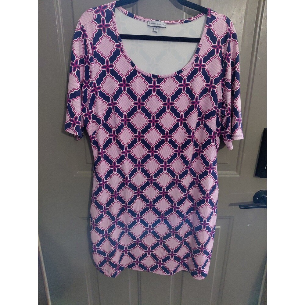 Sunsets & Sweet Tea Anywhere Dress XL   Pink & Purple  Sheath UPF50